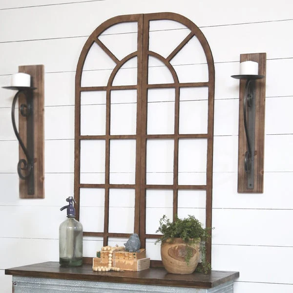 Distressed Wooden Plank Wall Sconce