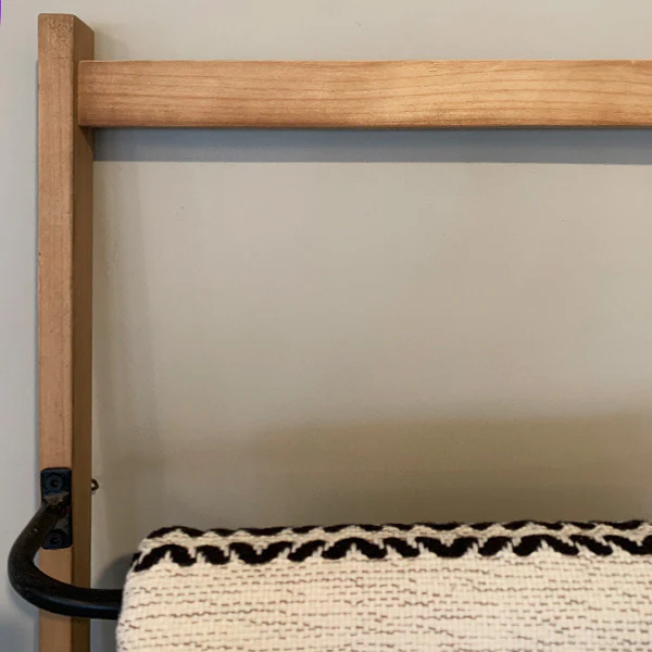 71 Inch Wood and Metal Wall Rack