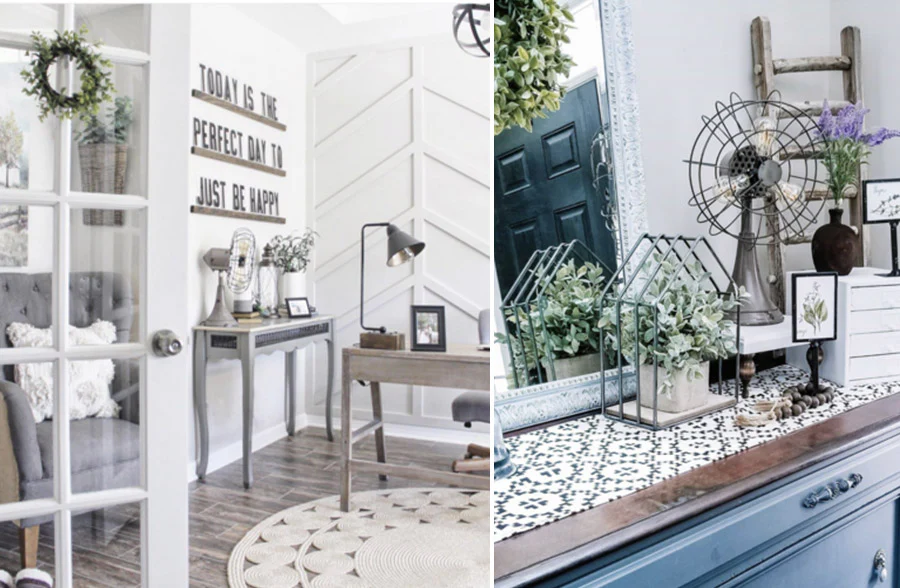 Antique Grey Metal Fan Light