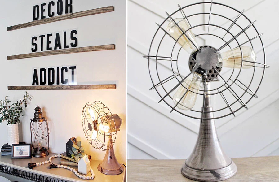 Antique Grey Metal Fan Light