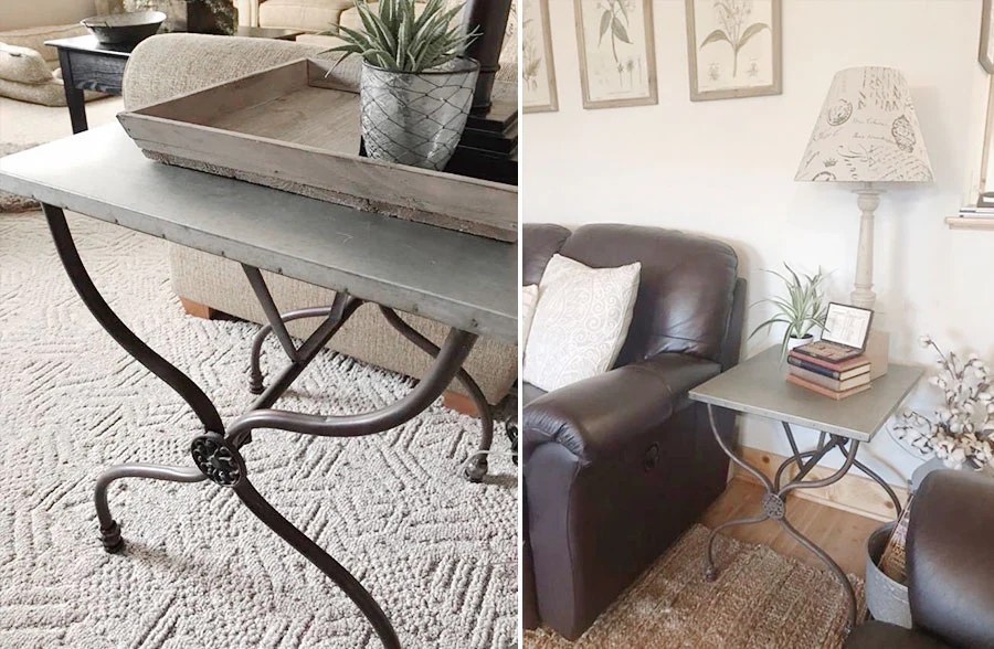 Rustic Metal Accent Table