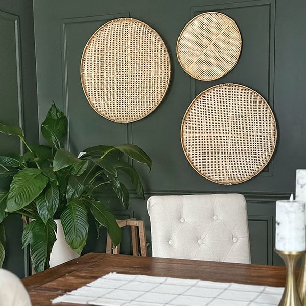 Open Weave Bamboo Trays, Set of 3