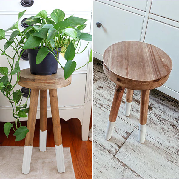 Dip-Dyed Wooden Riser Stool
