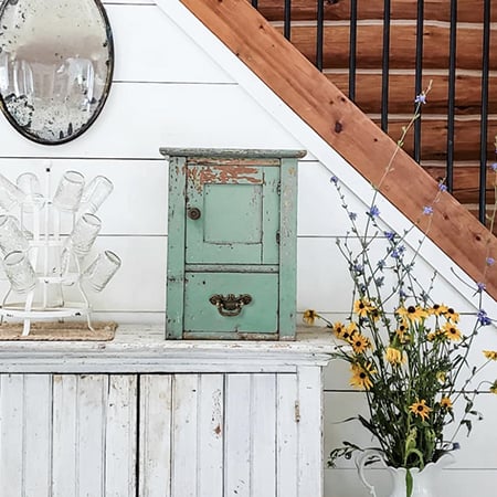 Distressed Sage Green Medicine Cabinet