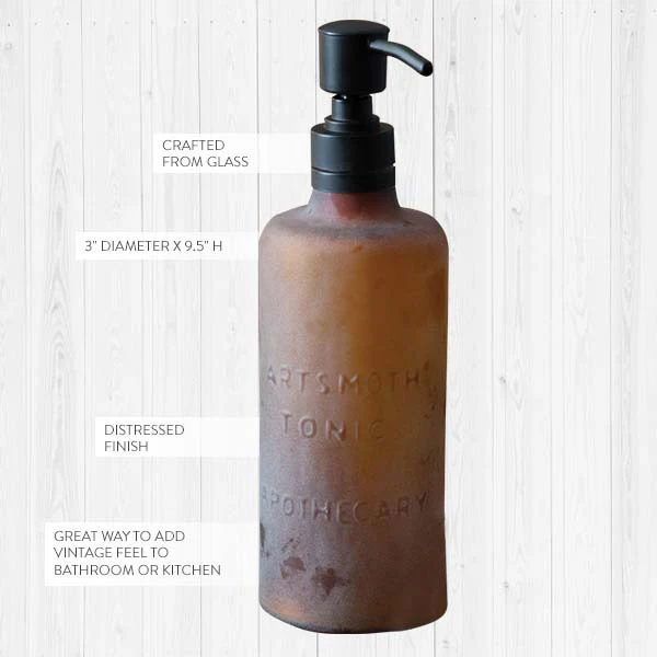 Amber Brown Tinted Soap Dispenser