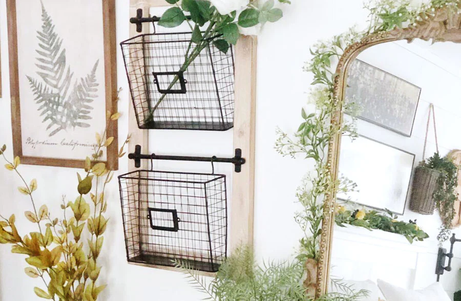 Hanging Wooden Framed Wall Bins