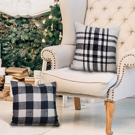 Modern Farmhouse Buffalo Check Inspired Pillows, Set of 2