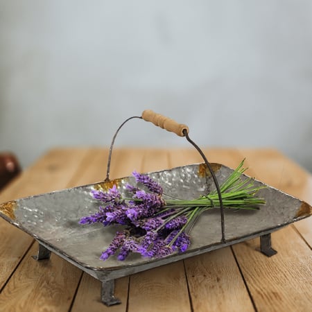Distressed Edge Galvanized Display Tray