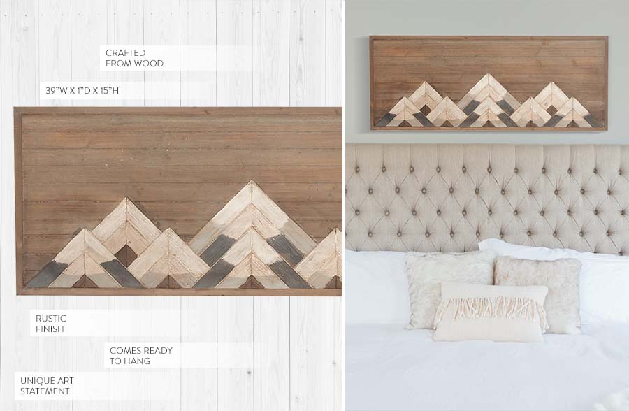 Huge Geometric Mountain Wooden Wall Art