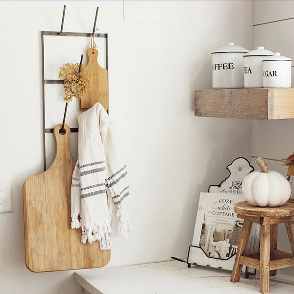 Antique Brass Blacksmith Wall Mug Rack