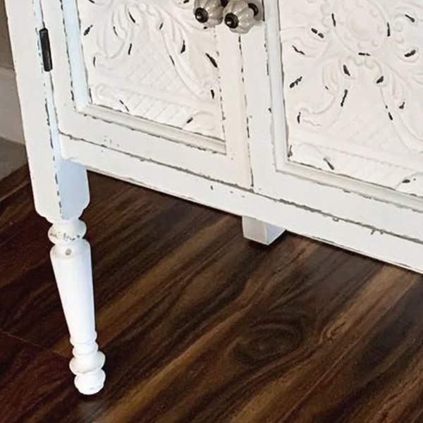 Distressed White Buffet Table