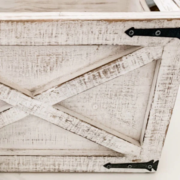 Whitewashed Barnwood Storage Planter