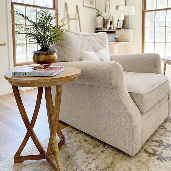 Organic Wood Curved Leg Accent Table