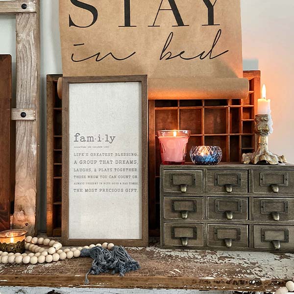 Wooden Framed Family Sign