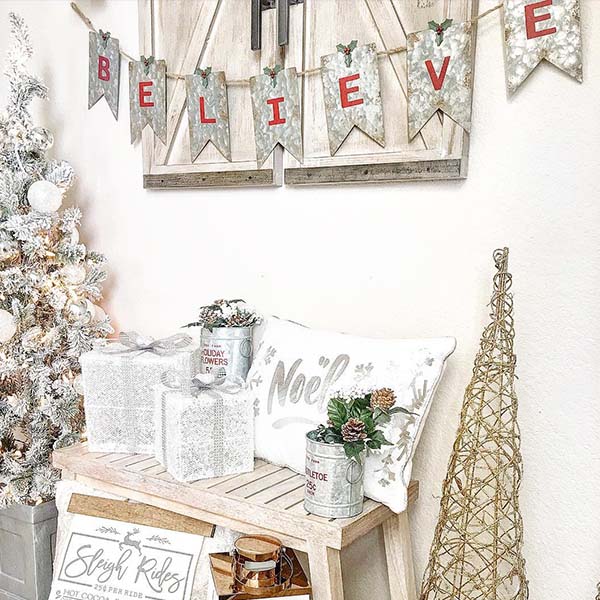 Antiqued Tin Believe Garland