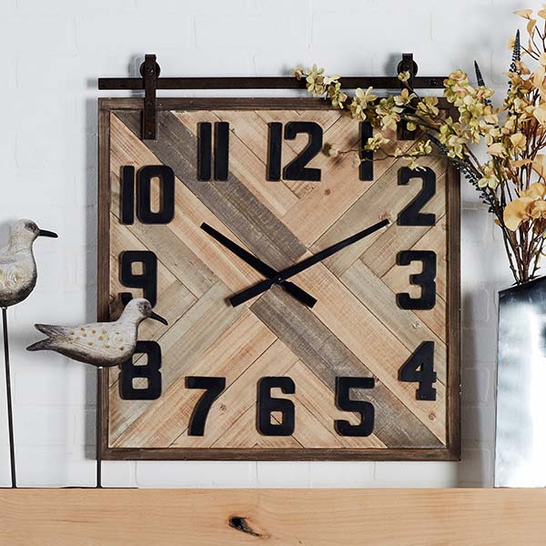 Oversized Reclaimed Wooden Planked Wall Clock