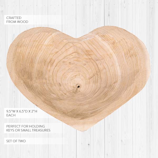 Heart Shaped Dough Bowl, Set of 2