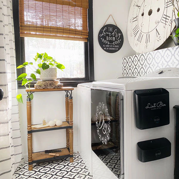 Metal and Wood Spindle Three-Tier Floor Shelf