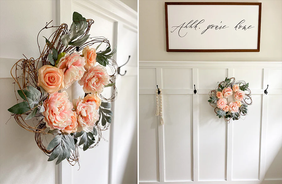 Peony and Rose Vine Wreath