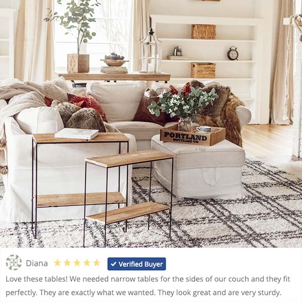 Two-Tier Rustic Wooden Accent Tables, Set of 2