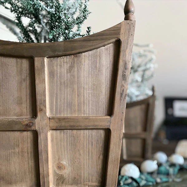 Oversized Wooden Storage Planter Buckets, Set of 2