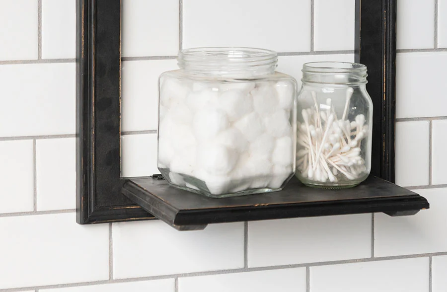 Black Wooden Framed Shelf