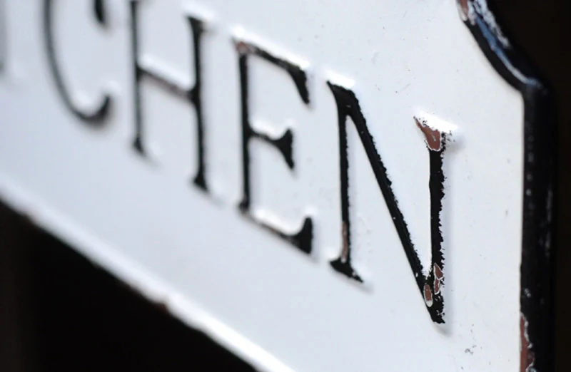 Distressed Enamel Kitchen Sign