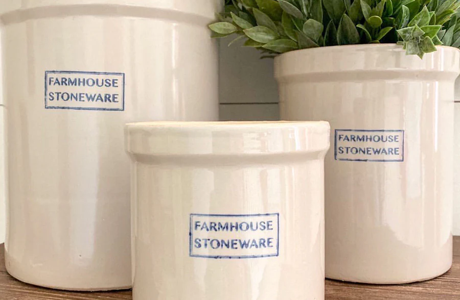 Vintage Stoneware Canisters, Set of 3