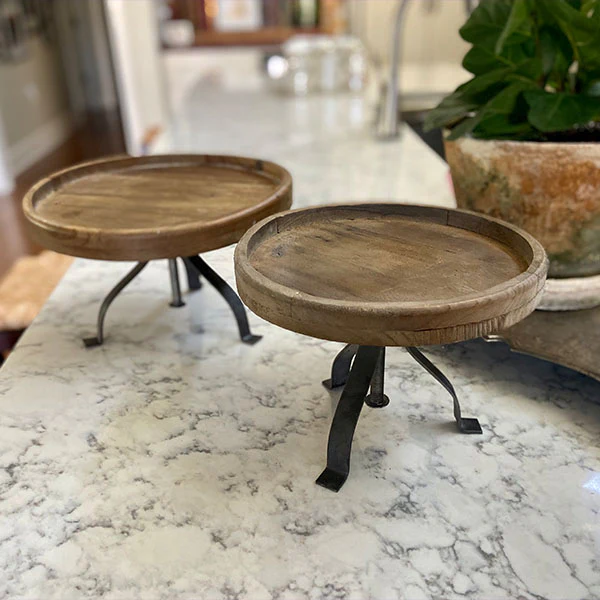 Round Adjustable Display Risers, Set of 2