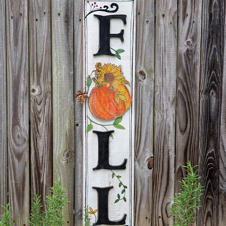 HUGE Fall Sign with Raised Wooden Detailing