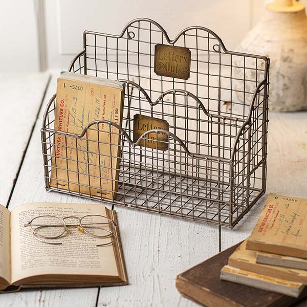 Letters In Aged Nickel Mail Caddy