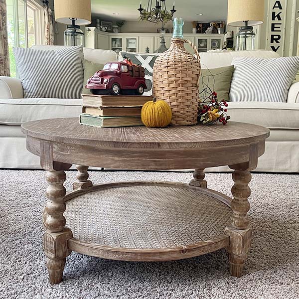 Round Cane Coffee Table