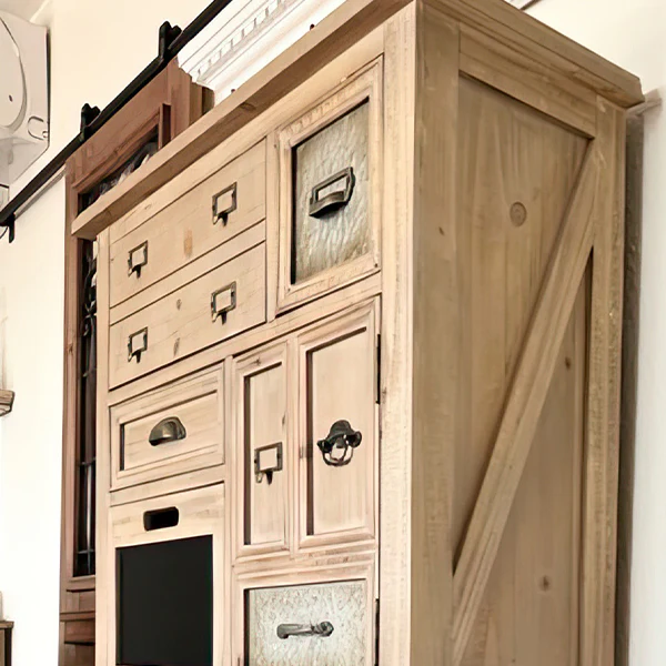 Wood Cabinet with Chalkboard Drawers