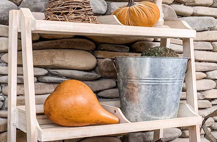 Wooden Three Tiered Plant Shelving Stand