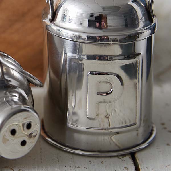 Milk Can Salt and Pepper Shaker with Caddy