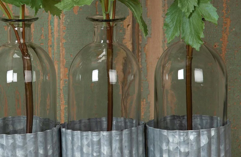 Wooden Tray and Bottle Planter