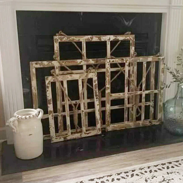 HUGE Distressed Wooden Hanging Window Frames