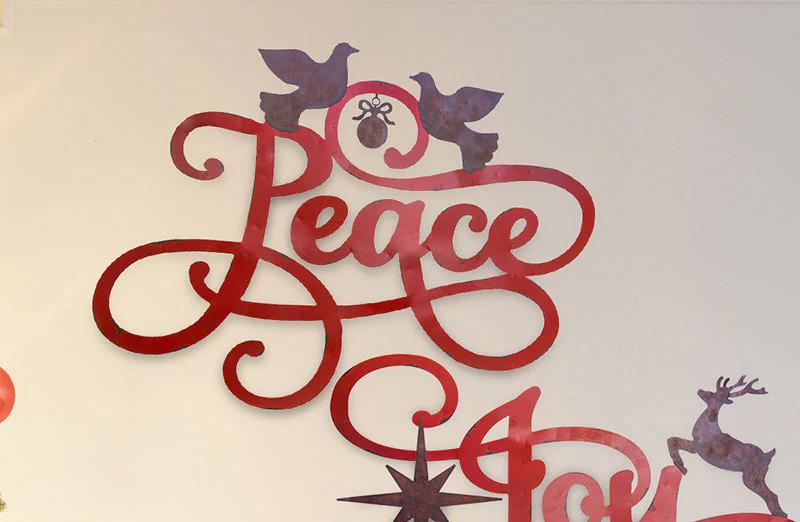 Metal Script Christmas Signs