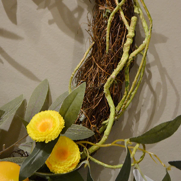 Fresh Citrus and Lush Floral Spring Wreath