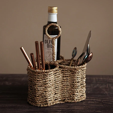 Woven Seagrass Utensil Caddy