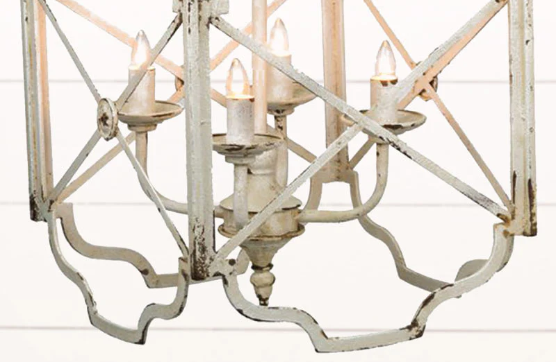 Distressed Metal Scalloped Chandelier