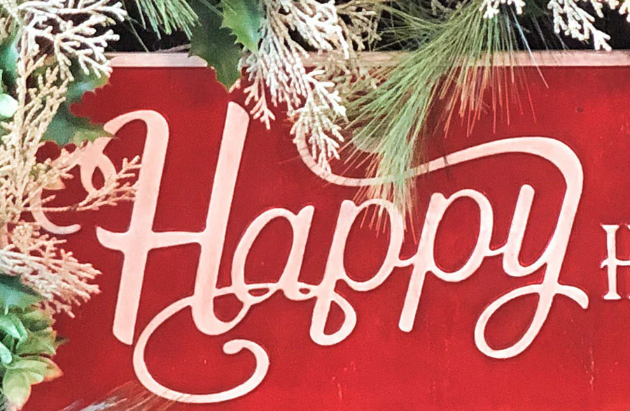Classic Christmas Happy Holidays Sign