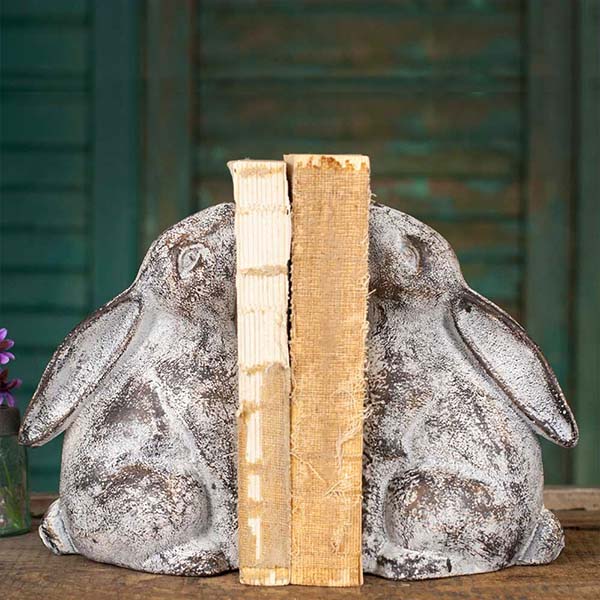 Cast Iron Bunny Bookends