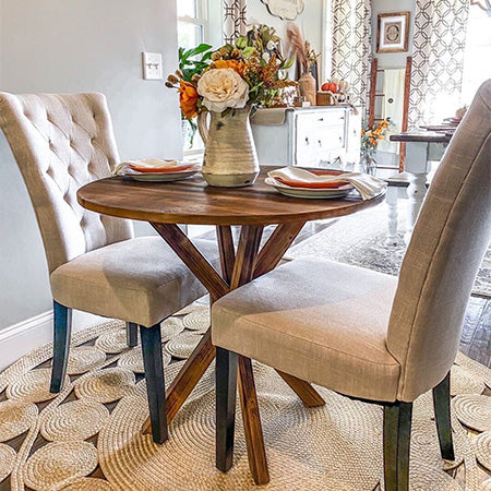 Round Recycled Wood Dining Table