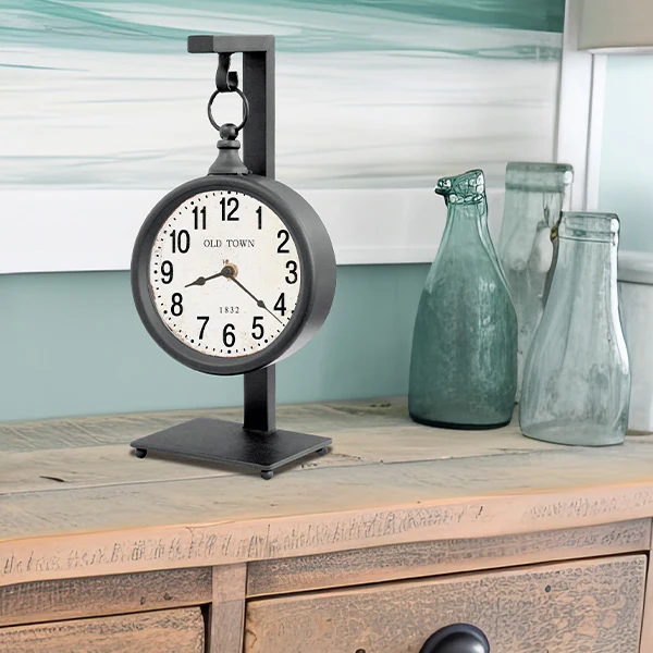 Iron Tabletop Clock with Stand