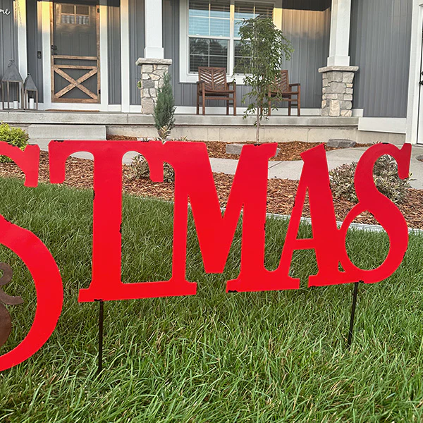 11 FEET WIDE! Merry Christmas Yard Stakes