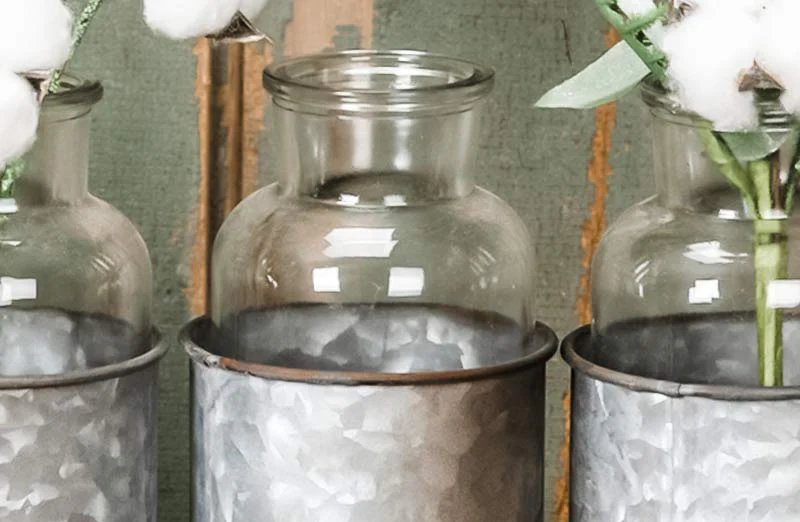 Wooden Planter Box Bottle Centerpiece