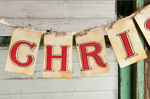 Long Merry Christmas Card Garland