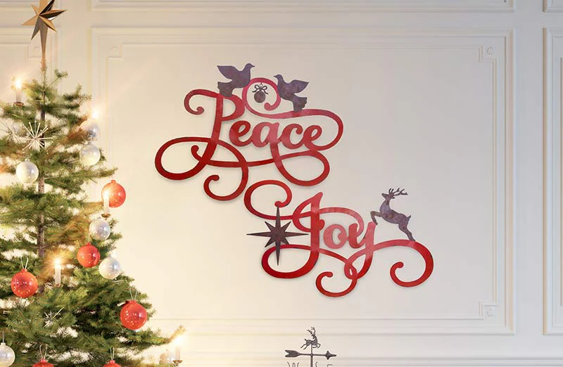 Metal Script Christmas Signs