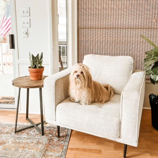 Round Side Table with Metal Base